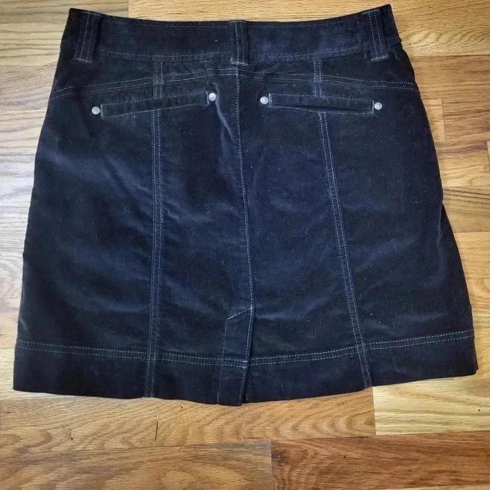 Athleta Roseville Flint Dark Grey Velvet Mini Skirt(8)